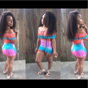 Tie-dye romper 💙🧡💗💜